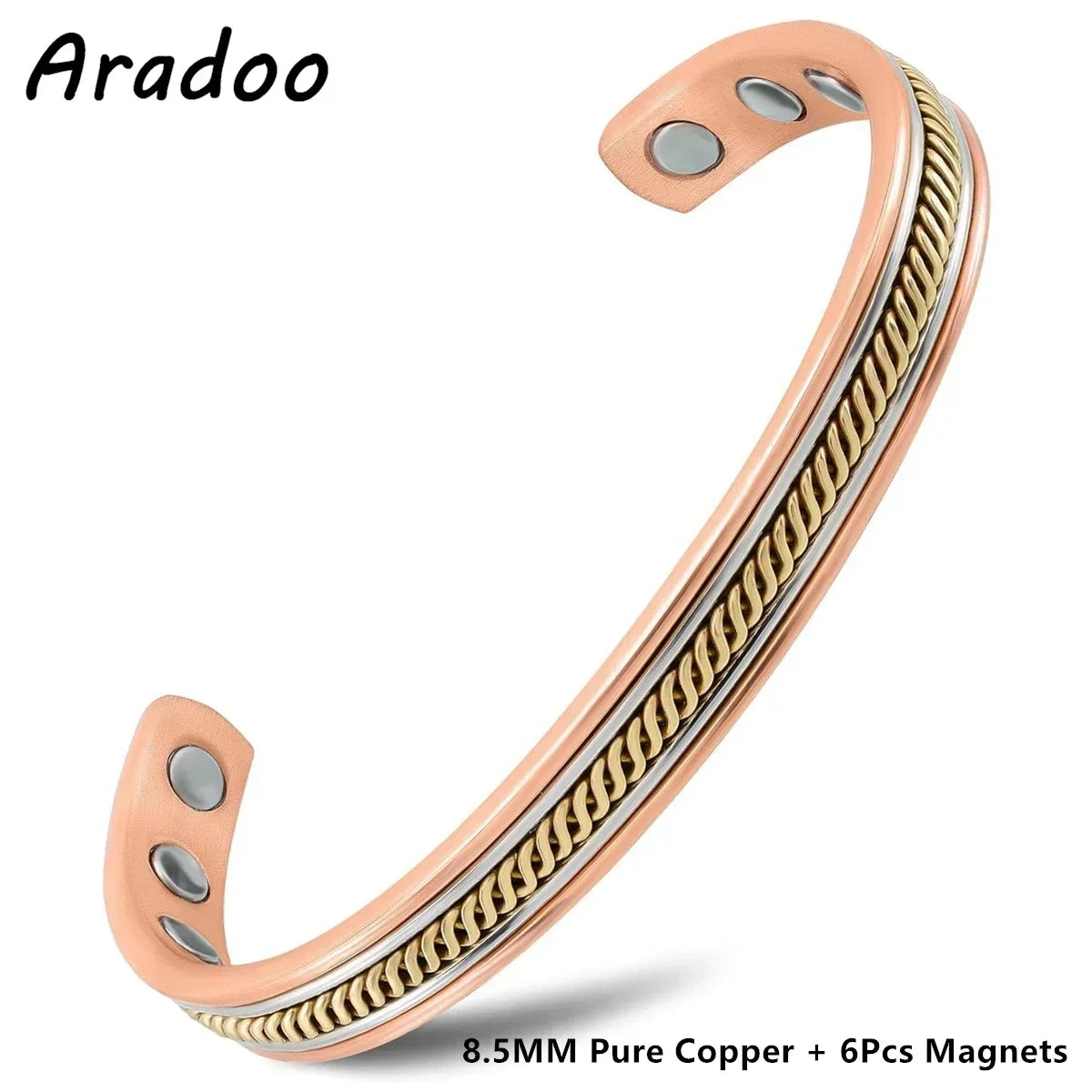 Bracelet HYKCOS en Cuivre Pur – Thérapie Magnétique 3500 Gauss | Énergie & Bien-Être