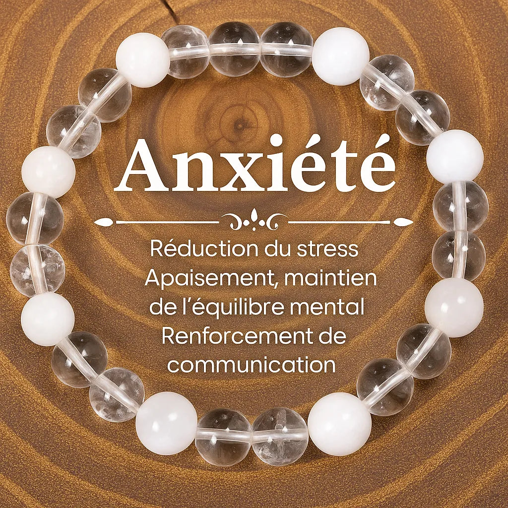 Bracelet anti-stress en pierres naturelles pour calmer l'esprit et équilibrer les émotions.