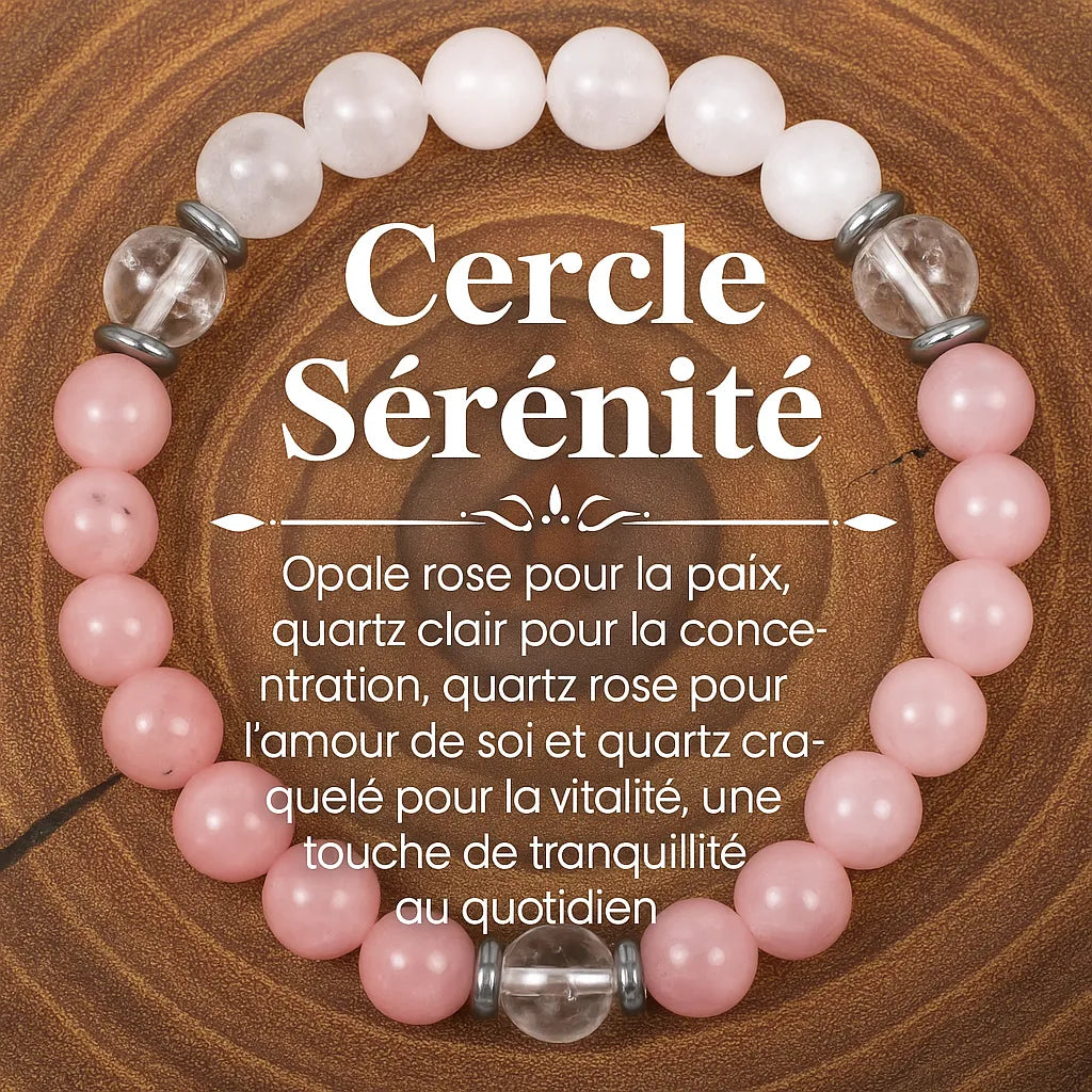 Bracelet pierres naturelles pour sérénité, paix intérieure et clarté mentale.