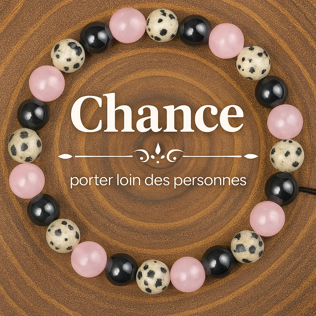Bracelet porte-bonheur en pierres naturelles pour attirer la chance et les opportunités.