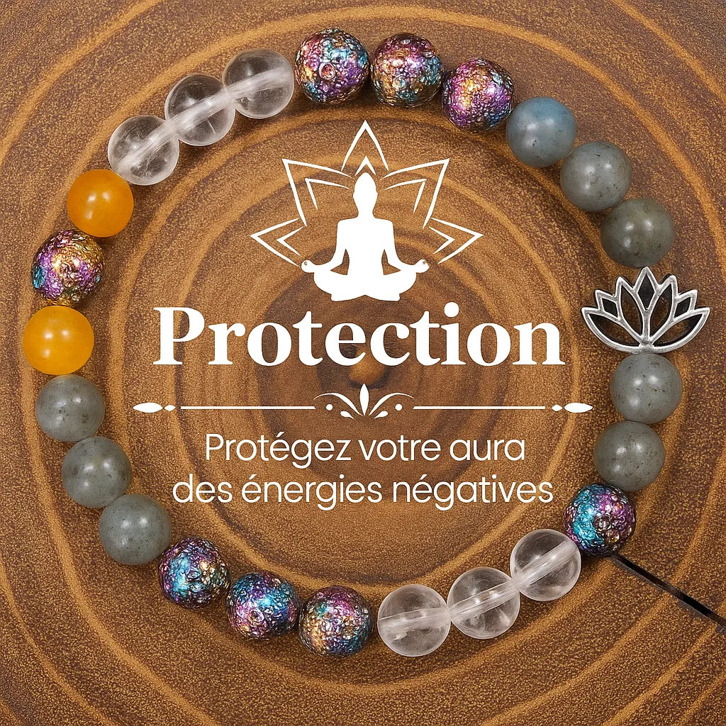 Bracelet de protection contre les énergies négatives en pierres naturelles.