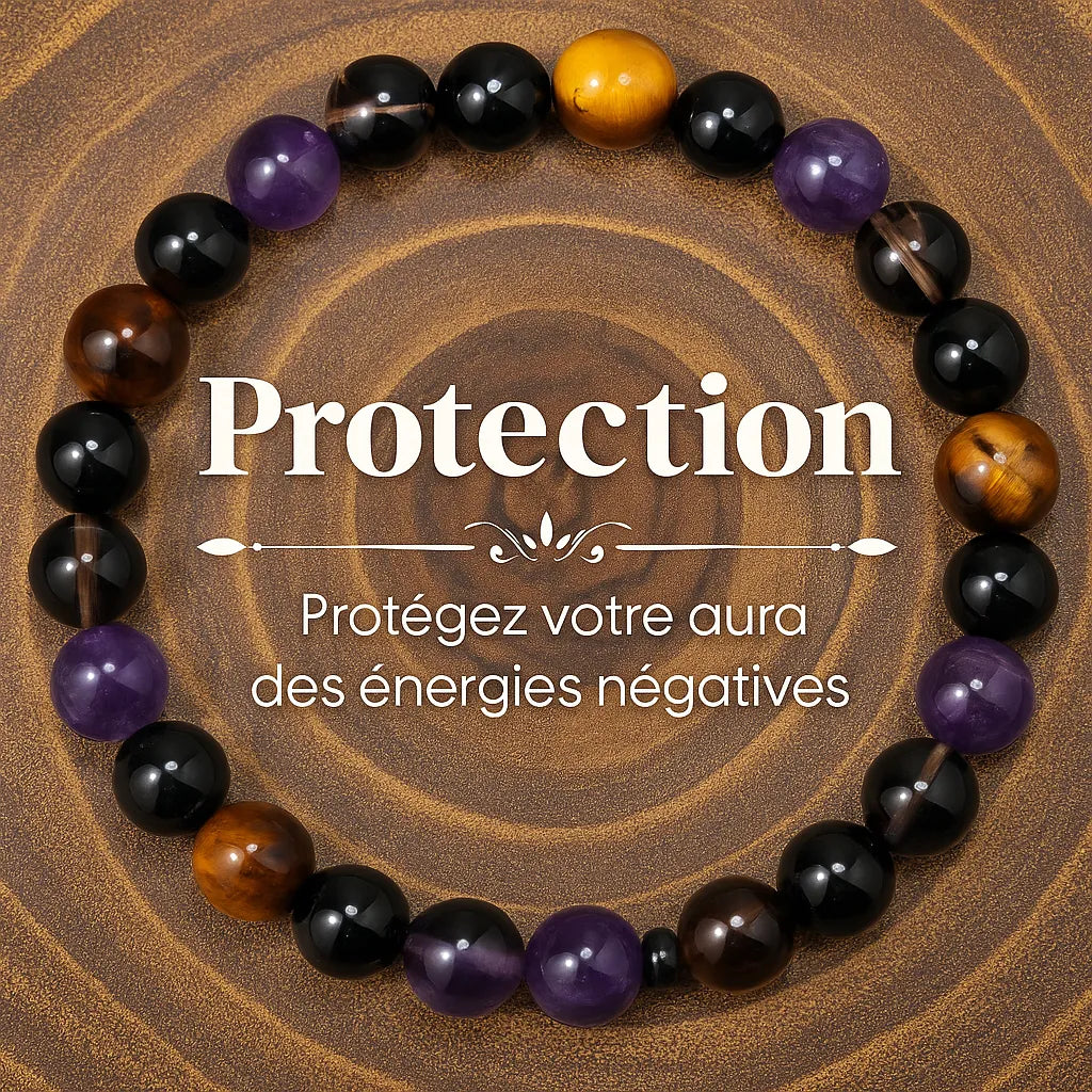 Bracelet protecteur en pierres naturelles pour repousser les énergies négatives.