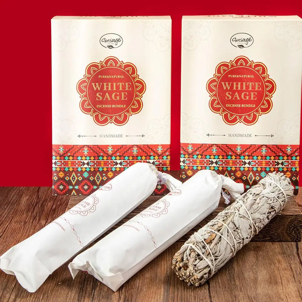 Image de lot de 3 bâtonnets de sauge blanche naturelle — purification, méditation et aromathérapie - bâtonnets de purification