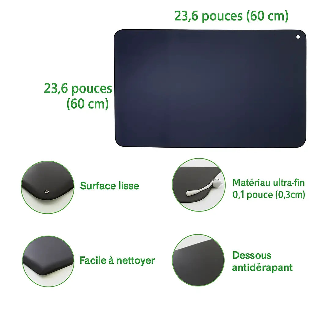 Tapis de mise à la terre pour un meilleur sommeil – Tapis de mise à la terre avec câble pour protection EMF, libération électrostatique, soulagement de la douleur, bien-être global