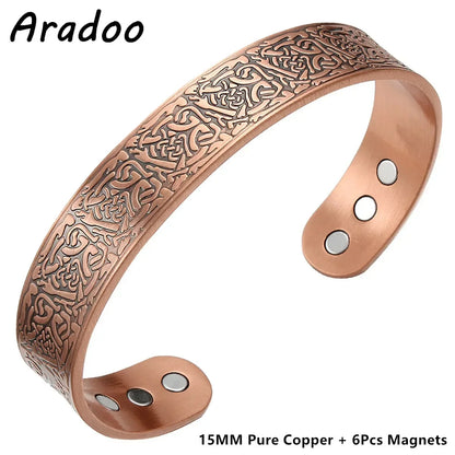 Bracelet HYKCOS en Cuivre Pur – Thérapie Magnétique 3500 Gauss | Énergie &amp; Bien-Être