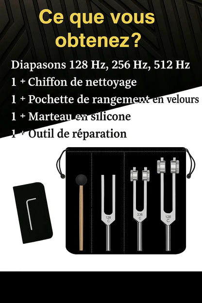 Ensemble de Diapasons Spirituels – 128 Hz, 256 Hz, 512 Hz